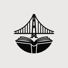Bridge and Book Logo Design Concept for Education or Library