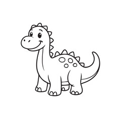 Obraz premium Cartoon dinosaur outline vector illustration