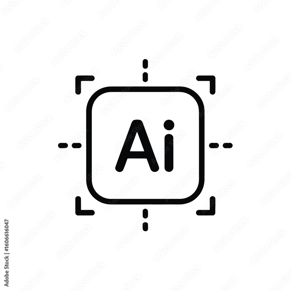 Aufkleber artificial intelligence outline icon depicting the power of modern technology and machine learning s