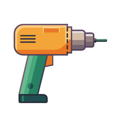a power drill with an orange body, no background vector file. 