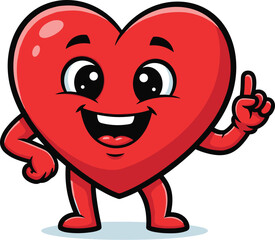 Heart cartoon character has an idea. Valentine's day, love, cute, funny, positive, mascot, illustration, graphic design, clip art, concept, character design