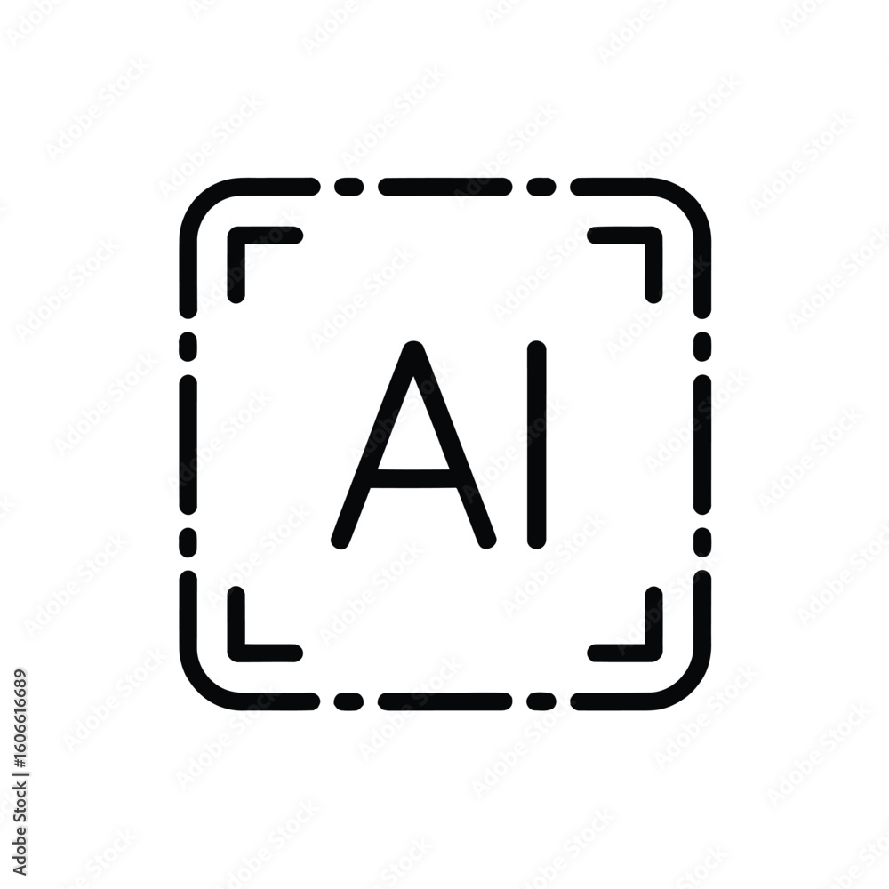 Poster modern ai icon showing artificial intelligence concept and machine learning technology with a clean 