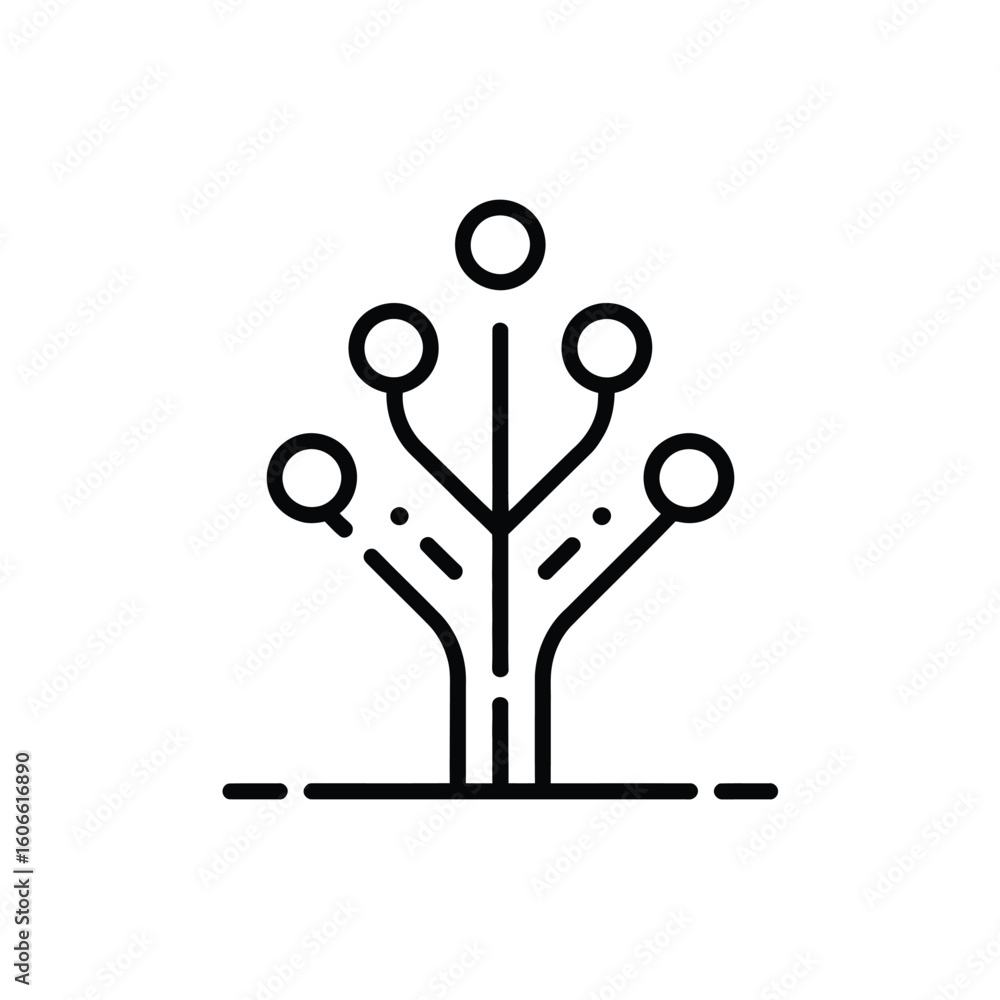Poster modern data tree symbolizing digital structure and connection technologies for data management