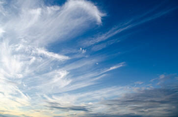 Fantastic soft clouds at sunrise, natural composition