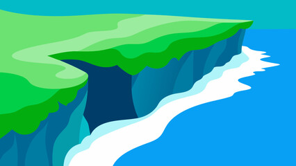 Aerial view of a coastline with lush green cliffs a stunning natural beauty