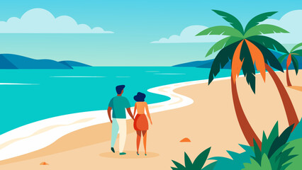 Expansive tranquil paradise beach background scene a vast serene artwork