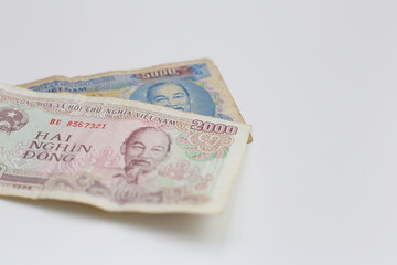 Vietnamese dong banknotes. Money concept