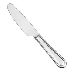 Fototapeta premium Elegant stainless steel butter knife with smooth handle and reflective surface ideal for breakfast, dinner, gourmet meals, fine dining, and kitchen tableware