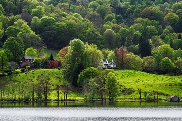 Grasmere Lake, Grasmere, Ambleside, Lake District, Westmorland, Cumbria, England