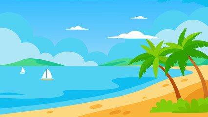 Obraz premium Vibrant 2D Cartoon Background Scene Illustration with Lively Details