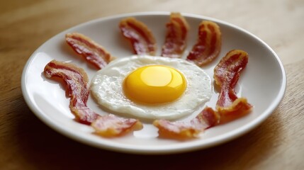 Sunny-Side Up Egg with Crispy Bacon: A Delicious Breakfast