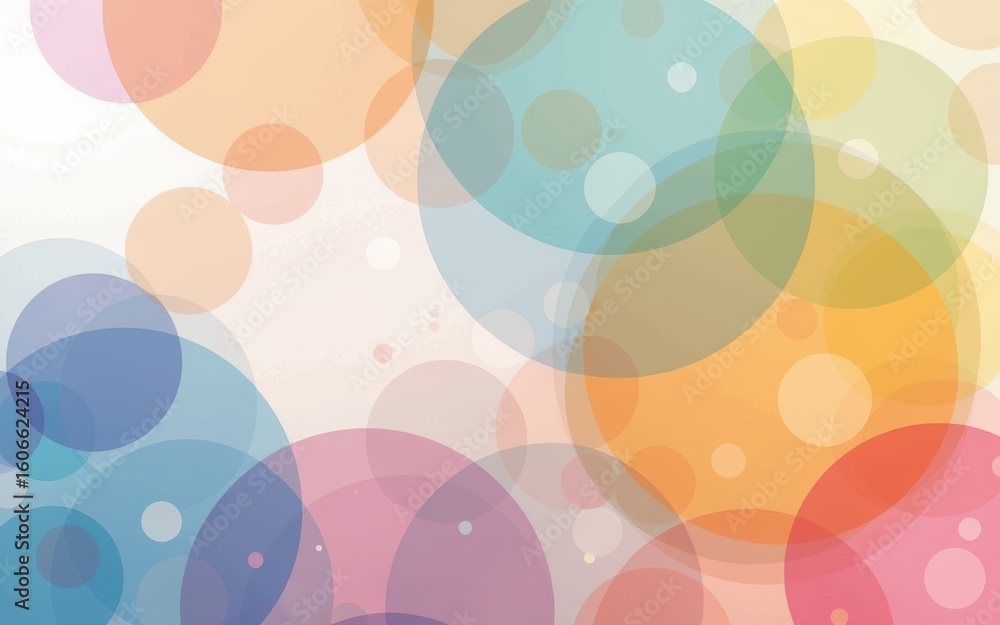 Poster colorful geometric concept. abstract design featuring colorful overlapping circles in soft tones.