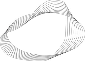 Oval, ellipse line blending with fluid forms. Design element
