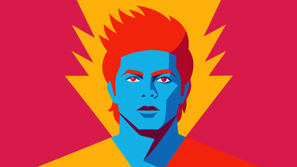 Vibrant Pop Art Style Illustration with Bright Colors and Lines