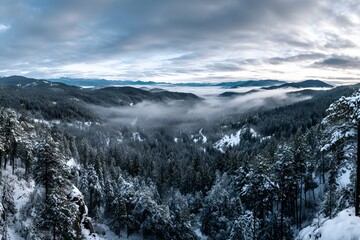 Snowy Mountains Embrace The Winter Morning Light
