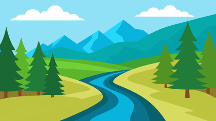 Tranquil Nature Forest Landscape Daytime Scene Lush Green Trees