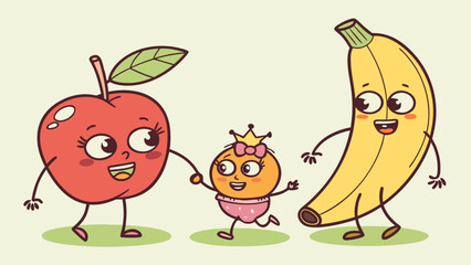 funny fruit cartoon