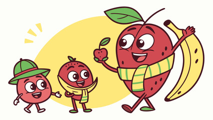 funny strawberry  cartoon