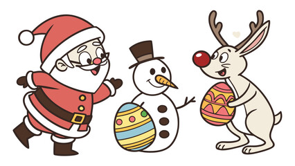 santa claus with christmas tree