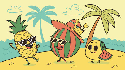 cartoon dog on the beach