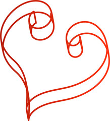 Red ribbon line. Decoration for party, holiday
