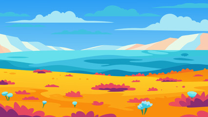 Discover a vast expanse of arctic tundra in summer covered in vegetation