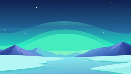 Experience a vast silent snowfield in Lapland under the ethereal aurora