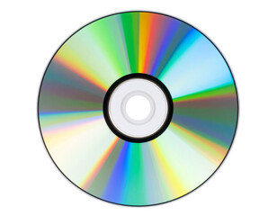  Compact Disc CD with Rainbow Reflection, Front View, Isolated PNG