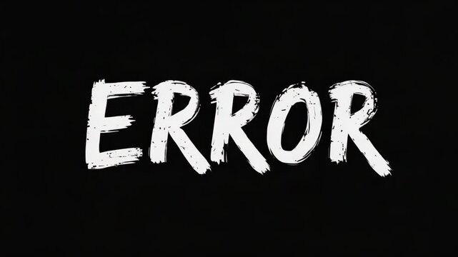 White System Error Text on Black Screen Background Showing Digital Glitch Concept
