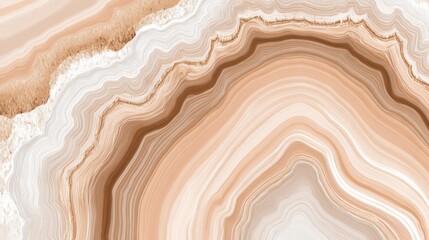 Abstract layered agate stone texture in light amber and white with wavy lines and natural patterns