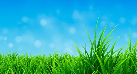 Emerald Dreams Abstract Nature in Full Bloom, Blue Above, Green Below A Seasonal Harmony
