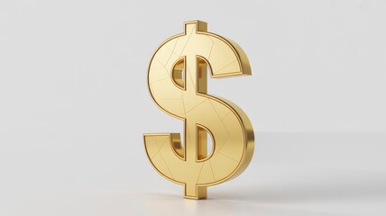 Fototapeta premium Golden Dollar Sign Symbol 3D Render of Luxurious Currency Icon