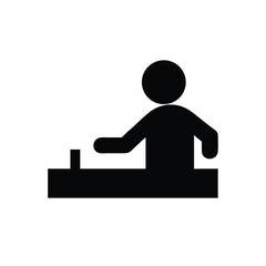 Silhouette of a Musician Playing Synthesizer Keyboard Vector Illustration for Music Production
