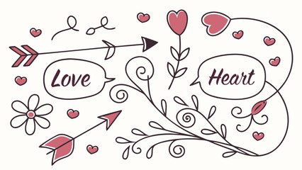 floral background with hearts