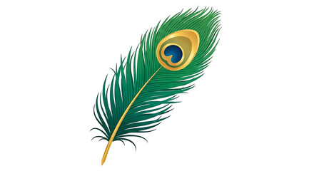 Captivating peacock feather illustration showcasing vibrant colors and intricate details
