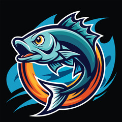 design logo vector icon illustration mascot fish
