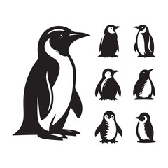 penguin silhouette vector illustration