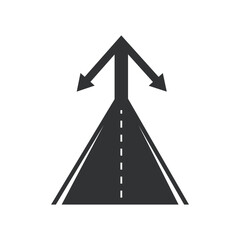 Two-Way Direction Arrow with Road Illustration