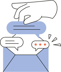 Email Messages in Envelope Illustration