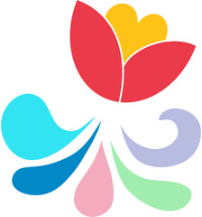 brightly colored flower logo design
