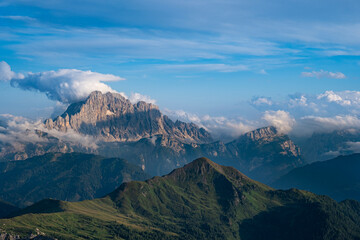 mountains and clouds
