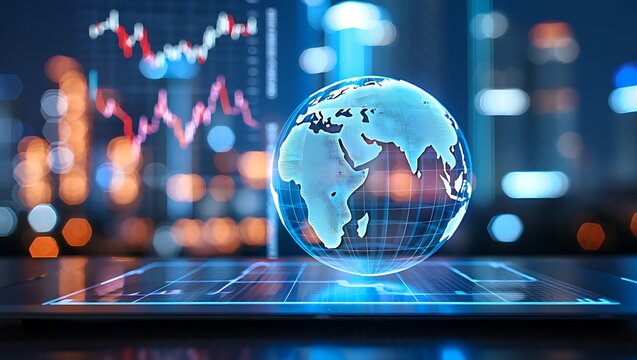 Global financial markets and digital economy technology concept - Powered by Adobe
