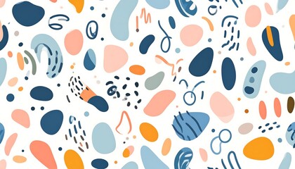 Abstract shapes pattern on white