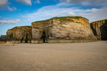 beautifull rocks at playa de cathedrales in spain