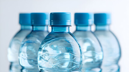 Naklejka premium Group of Bottled Water: Fresh, Clean, Blue, Refreshing, and Hydrating.