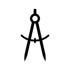 Divider or geometry compass icon isolated on white background.