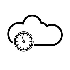 Timed cloud access, temporary online storage - vector icon