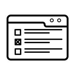 Fototapeta premium Online exam, cloud-based test completion - vector icon