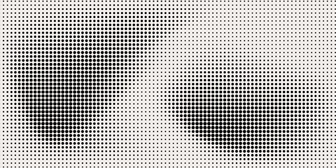Monochrome printing raster, abstract vector halftone background.