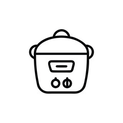 Simplified Rice Cooker Icon with Glowing Indicator Graphic Design